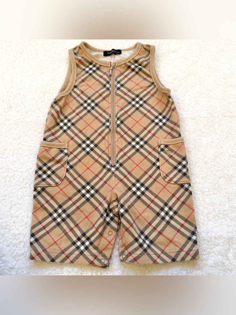 Burberry Baby 12-18m Nova Check  Authentic One Piece Rompers Boy Girl Horse